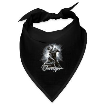 Tango Tanz für einen Tango Tänzer Tänzerinnen - Bandana Dreieckstuch - Schwarz - Vorne