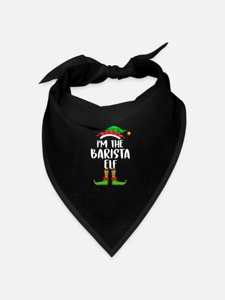 I'm The Barista Elf Shirt Matching Family - Bandana Dreieckstuch - Schwarz