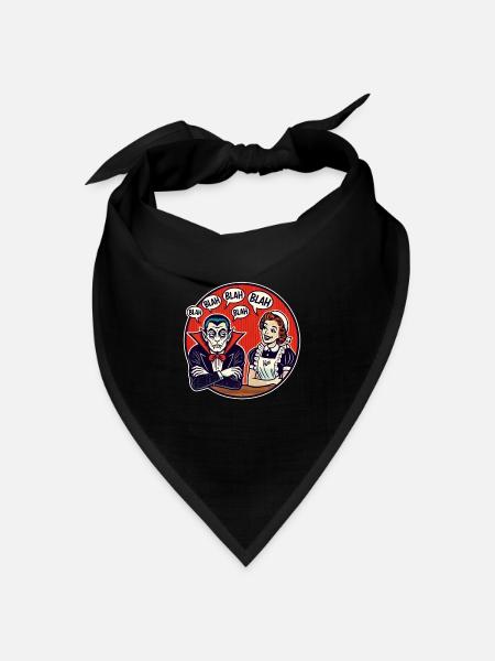 Vampir genervt von Frau und Dienstmädchen: Bla Bla - Bandana Dreieckstuch - Schwarz