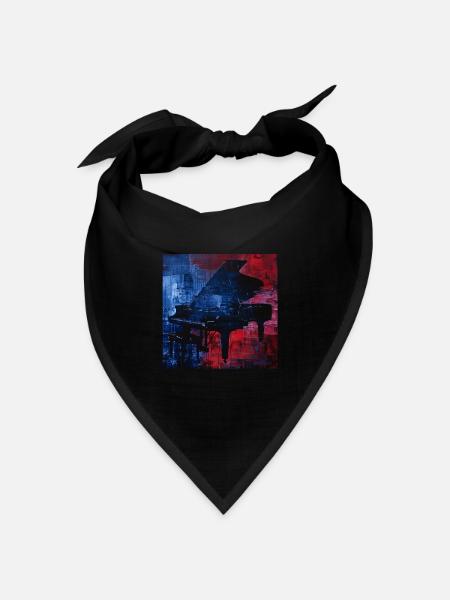 Klavier - Bandana Dreieckstuch - Schwarz