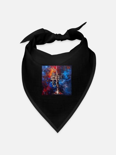 Trompete - Bandana Dreieckstuch - Schwarz