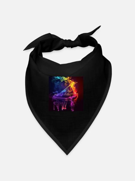 Klavier - Bandana Dreieckstuch - Schwarz
