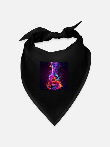 Ukulele - Bandana Dreieckstuch - Schwarz