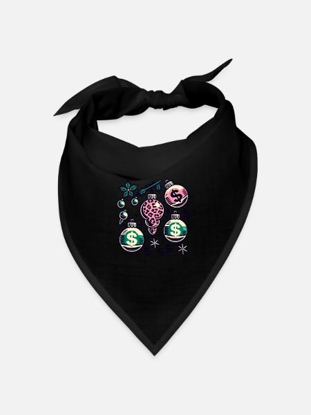 Weihnachtlicher Geldregen Dekor - Bandana Dreieckstuch - Schwarz
