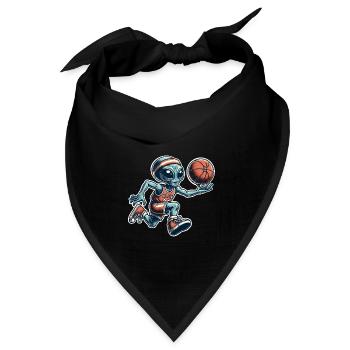 Alien Basketball Dunking - Bandana Dreieckstuch - Schwarz - Vorne
