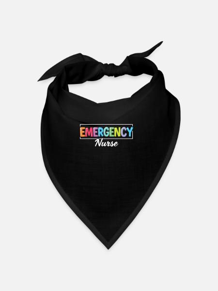 Emergency Nurse Krankenschwester - Bandana Dreieckstuch - Schwarz