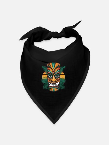Tiki Kultur Maori Maske für einen Tkik Fans - Bandana Dreieckstuch - Schwarz