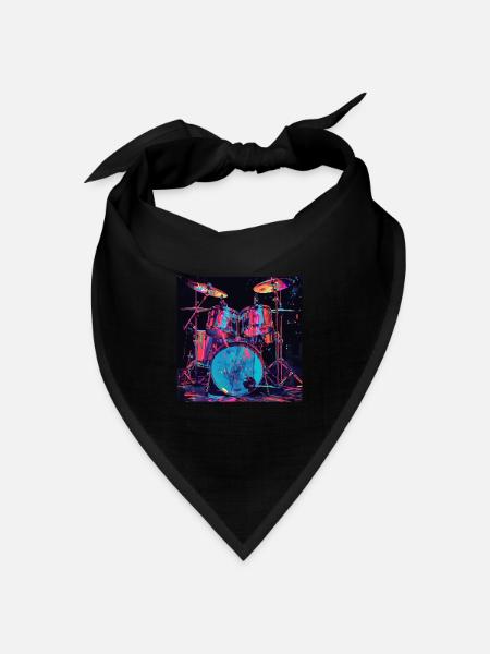 Schlagzeug - Bandana Dreieckstuch - Schwarz