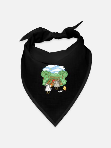 Garten Hobbygärtner Hühner Huhn Küken Eier - Bandana Dreieckstuch - Schwarz