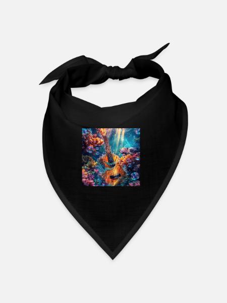 Ukulele - Bandana Dreieckstuch - Schwarz