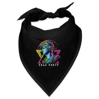 Lustiges Toga party outfit - Bandana Dreieckstuch - Schwarz - Vorne