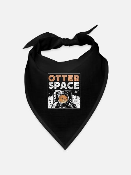 Otter Pun Space Science Astronaut - Bandana Dreieckstuch - Schwarz