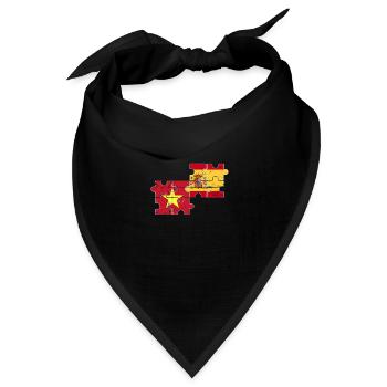 Vietnam Spanien Vintage Flagge Spanier Vietnamese - Bandana Dreieckstuch - Schwarz - Vorne