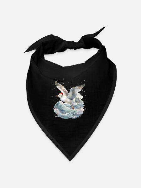 Möwe Winter Weihnachten Christmas Xmas maritim - Bandana Dreieckstuch - Schwarz