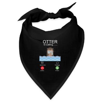 Otter Phone Display Otter Is - Bandana Dreieckstuch - Schwarz - Vorne