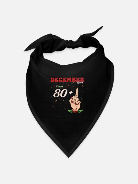 Dezember Königin 80 + Mittelfinger | Frecher 81. Platz - Bandana Dreieckstuch - Schwarz
