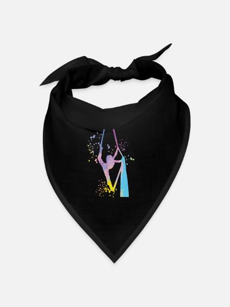 Vertikaltuch Luftakrobatik Aerial Silk - Bandana Dreieckstuch - Schwarz