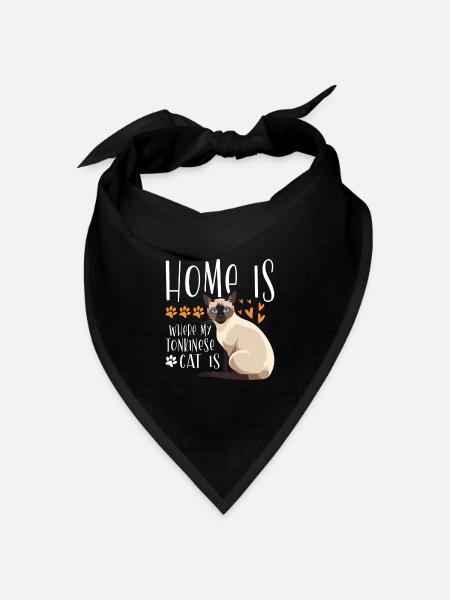 Tonkinese Katze Haustier - Bandana Dreieckstuch - Schwarz