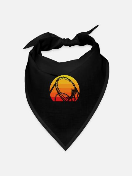 Achterbahn Abenteuer Vintage Sonnenuntergang - Bandana Dreieckstuch - Schwarz
