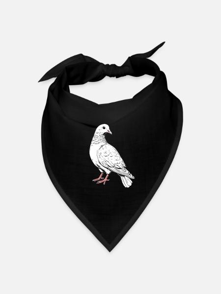 Taube Weiß Stadttaube Ringeltaube Weiße Tauben - Bandana Dreieckstuch - Schwarz