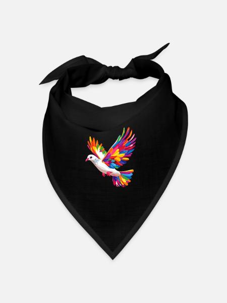 Taube Weiß Frieden Peace Ringeltaube Weiße Tauben - Bandana Dreieckstuch - Schwarz