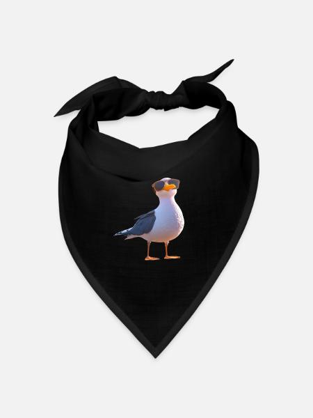 Möwe Strand Meer Nordsee Ostsee Silbermöwe Möwen - Bandana Dreieckstuch - Schwarz