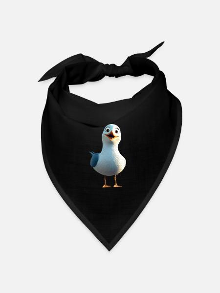 Möwe Strand Meer Nordsee Ostsee Silbermöwe Möwen - Bandana Dreieckstuch - Schwarz