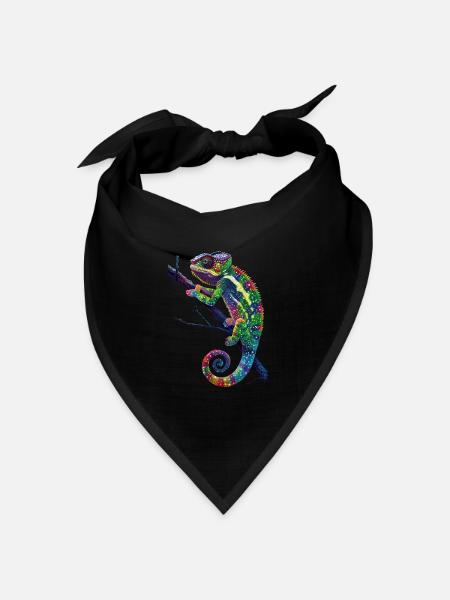 Chamäleon - Bandana Dreieckstuch - Schwarz