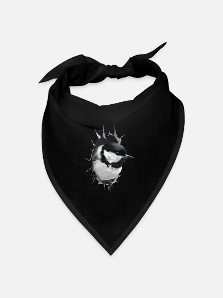 Meise - Bandana Dreieckstuch - Schwarz