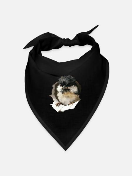 Meise - Bandana Dreieckstuch - Schwarz