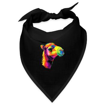 Kamel Dromedar Trampeltier Camel Geschenk Kamele - Bandana Dreieckstuch - Schwarz - Vorne