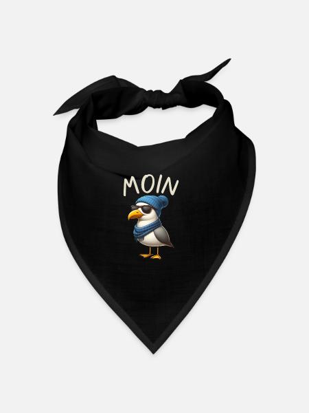Moin Möwe Norddeutschland Gruß Ostsee Nordsee - Bandana Dreieckstuch - Schwarz