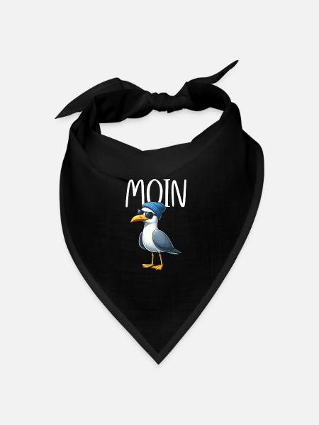 Moin Möwe Norddeutschland Gruß Ostsee Nordsee - Bandana Dreieckstuch - Schwarz