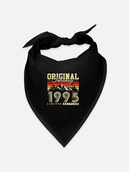 Original Januar 1995 Jahrgang Geburtstag Retro - Bandana Dreieckstuch - Schwarz