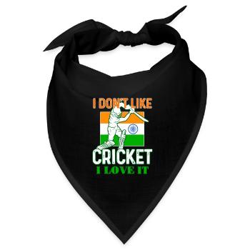 Ich mag Cricket nicht lustige indische Cricket-Fans - Bandana Dreieckstuch - Schwarz - Vorne