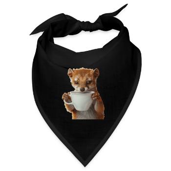 Hermelin Kaffee - Bandana Dreieckstuch - Schwarz - Vorne