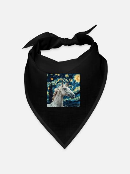Einhorn - Bandana Dreieckstuch - Schwarz