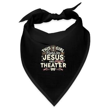 Dieses Mädchen lebt von Jesus und Theater - Bandana Dreieckstuch - Schwarz - Vorne