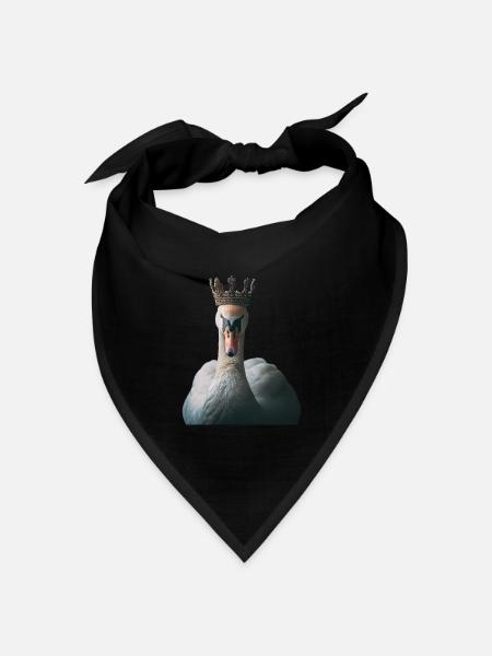 Schwan - Bandana Dreieckstuch - Schwarz