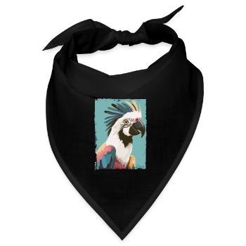 Majestätischer Kakadu - Bandana Dreieckstuch - Schwarz - Vorne