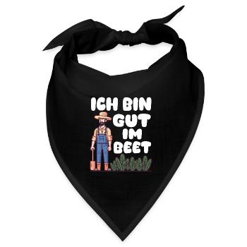 Ich bin gut im Beet Gärtner Wortspiel Gartenfreund - Bandana Dreieckstuch - Schwarz - Vorne