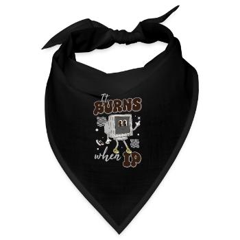 Lustiger Spruch "It Burns when i Pee"! - Bandana Dreieckstuch - Schwarz - Vorne