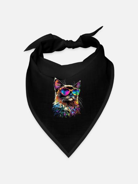 Birma Katze Heilige Birmakatze Süße Birma Katzen - Bandana Dreieckstuch - Schwarz
