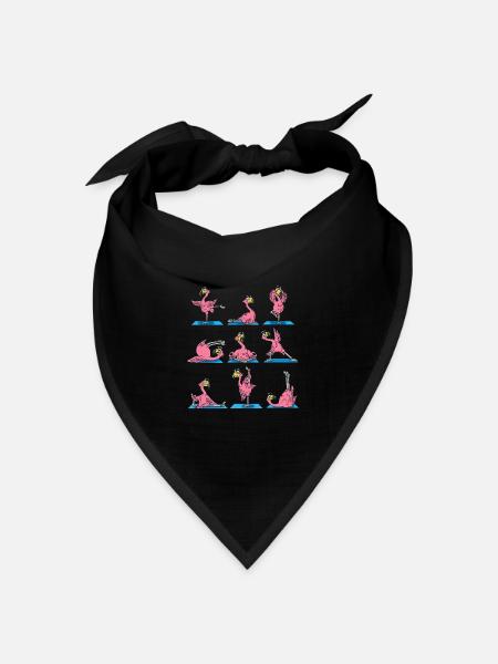Yoga Flamingo Yogaübung Yogasport Training Outfit - Bandana Dreieckstuch - Schwarz