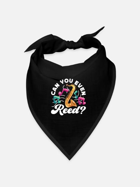 Saxophone Pun Can You Even Reed? - Bandana Dreieckstuch - Schwarz