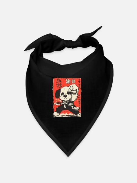 Asiatischer Kampfsport Dojo-Hund - Bandana Dreieckstuch - Schwarz