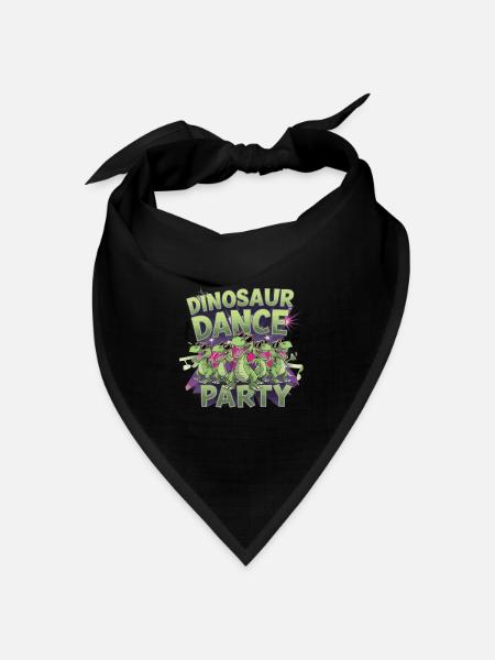 Dinosaur Dance Party Tänzer Tänzerin - Bandana Dreieckstuch - Schwarz