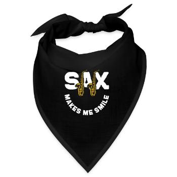 Saxophone Pun Sax Makes Me Smile - Bandana Dreieckstuch - Schwarz - Vorne