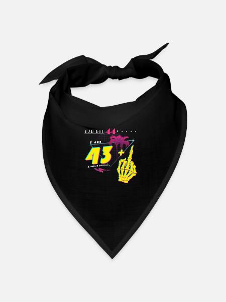 Retro 1981 Style - Ich bin nicht 44, ich bin 43 + Mitte - Bandana Dreieckstuch - Schwarz