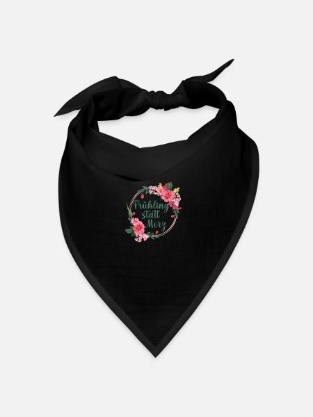 Frühling statt Merz - Bandana Dreieckstuch - Schwarz